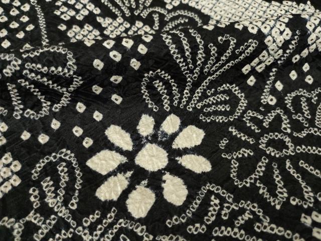 平和屋着物●訪問着　総絞り　流水花文　黒地　正絹　逸品　AABG5210ck 平和屋着物○訪問着 総絞り 流水花文 黒地 正絹 逸品 AABG5210ck