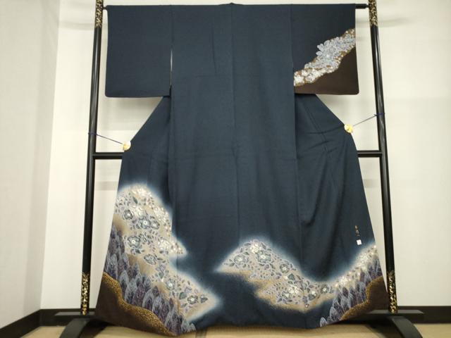 平和屋着物●林 潤一　訪問着　辻が花　暈し染め　正絹　逸品　AABG5219ck