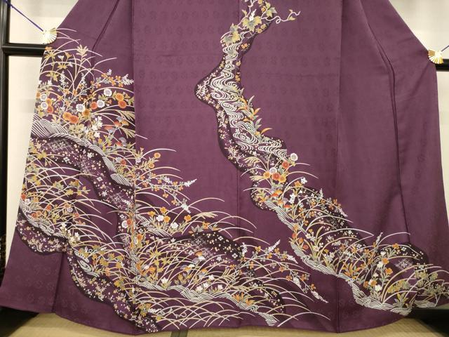 平和屋着物●訪問着　流水花文　正絹　逸品　AABG5247ck_2
