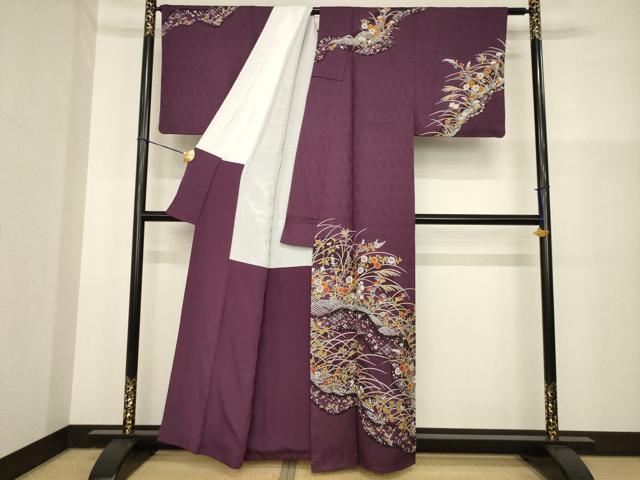 平和屋着物●訪問着　流水花文　正絹　逸品　AABG5247ck_1