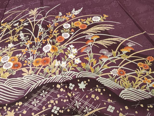 平和屋着物●訪問着　流水花文　正絹　逸品　AABG5247ck_3