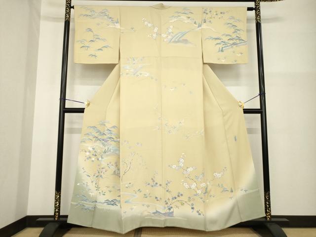 平和屋着物●名門・上野家　上野街子　清染居　訪問着　風景文　暈し染め　正絹　逸品　AABG5268ck 平和屋着物○名門・上野家 上野街子 清染居 訪問着 風景文 暈し染め