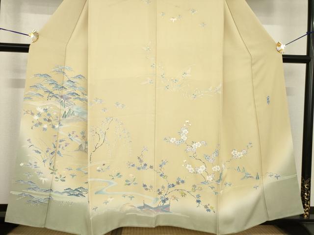 平和屋着物●名門・上野家　上野街子　清染居　訪問着　風景文　暈し染め　正絹　逸品　AABG5268ck 平和屋着物○名門・上野家 上野街子 清染居 訪問着 風景文 暈し染め