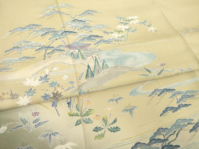 平和屋着物○名門・上野家 上野街子 清染居 訪問着 風景文 暈し染め