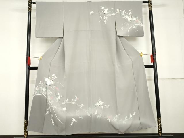 平和屋着物▽上質な小紋　単衣　辻が花文　鬼しぼ縮緬　正絹　逸品　AABG5610jh 平和屋着物▽上質な小紋 単衣 辻が花文 鬼しぼ縮緬 正絹 逸品