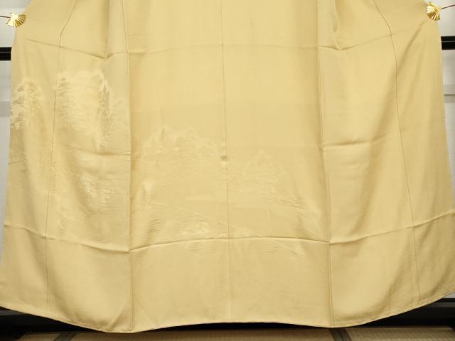 平和屋着物●色留訪問着　竜安寺　蜂蜜色地　正絹　逸品　未使用　AABG5317cs_2