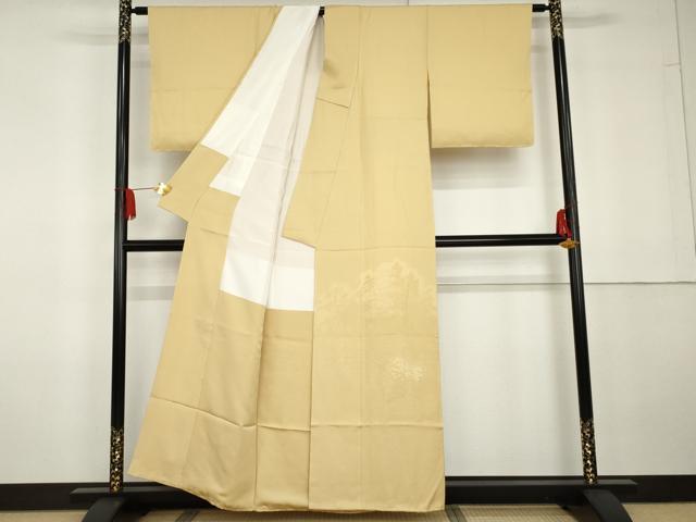 平和屋着物●色留訪問着　竜安寺　蜂蜜色地　正絹　逸品　未使用　AABG5317cs_1