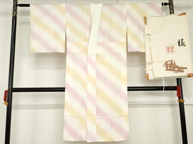 平和屋着物●長襦袢　無双仕立て　斜縞　紬屋吉平　たとう紙付き　正絹　逸品　未使用　AABG5349cs 23,075円