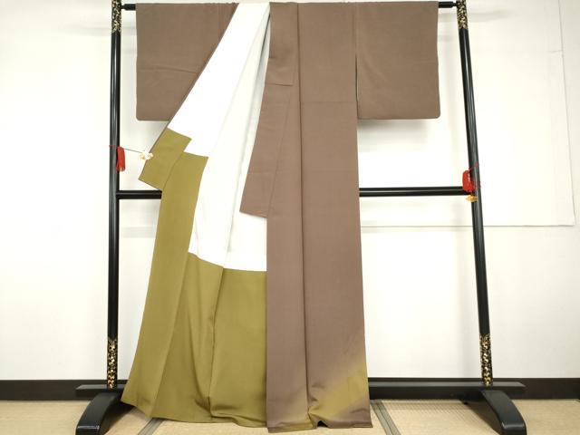 平和屋着物●世界的人形師　辻村寿三郎　ジュサブロー　訪問着　舞蝶文　暈し染め　正絹　逸品　AABG5366cs 平和屋着物▽世界的人形師 辻村寿三郎 ジュサブロー 訪問着 単衣 舞桜