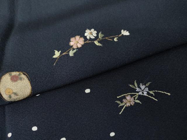 平和屋着物●訪問着　刺繍　枝花丸文　金糸　金銀彩　正絹　逸品　AABG5368cs_5