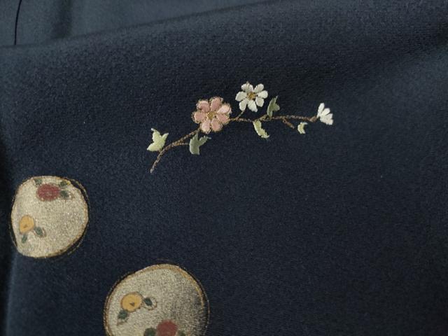 平和屋着物●訪問着　刺繍　枝花丸文　金糸　金銀彩　正絹　逸品　AABG5368cs_6