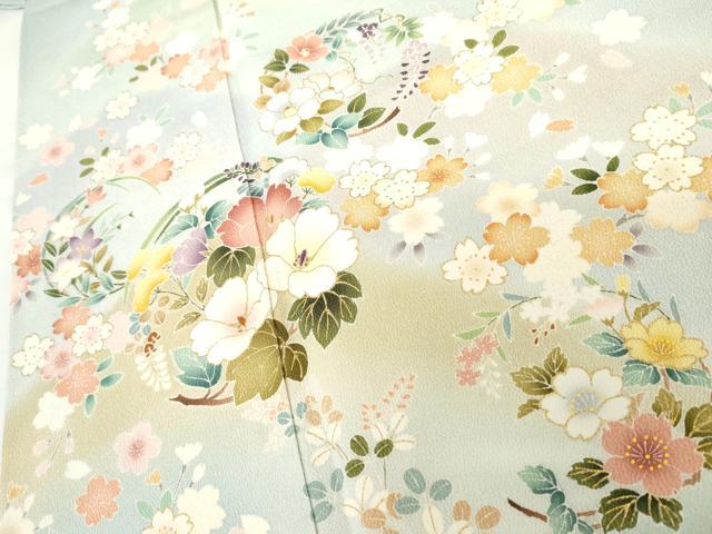 平和屋着物●訪問着　友禅　重ね山花丸文　暈し染め　金彩　正絹　逸品　AABG5380cs_3