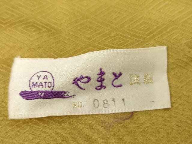 平和屋着物●上質な色無地　辻が花地紋　芥子色　やまと誂製　正絹　逸品　未使用　AABG5410cs_6