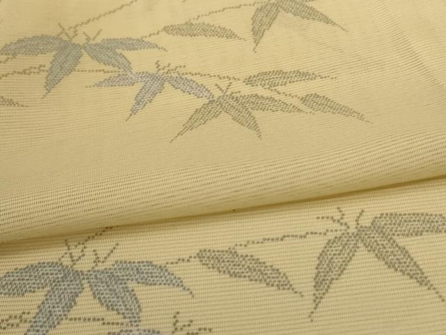 平和屋着物＊夏物　小紋　絽　枝葉文　正絹　逸品　AABG5461jd_4