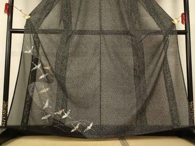 平和屋着物＊夏物　訪問着　絽　舞鶴文　金銀彩　洗える着物　AABG5462jd_2