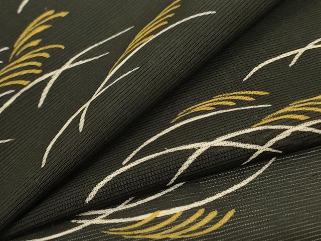 平和屋着物＊夏物　銀座　志ま亀　小紋　絽　ススキ　たとう紙付き　正絹　逸品　AABG5512jd 平和屋着物＊夏物 銀座 志ま亀 小紋 絽 ススキ たとう紙付き 正絹 逸品