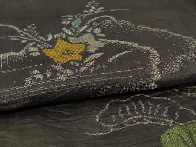 平和屋着物＊夏物　重要無形文化財　本場宮古上布　雲重ね花文　苧麻　逸品　AABG5519jd_4