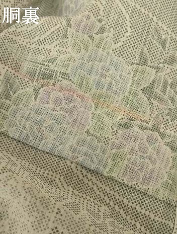 平和屋着物＊夏物　小紋　流水草花文　洗える着物　AABG5546jd_7