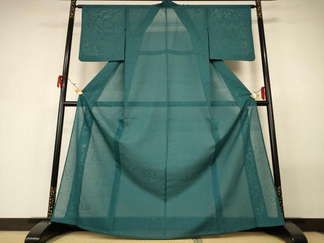 平和屋着物＊夏物　色無地　絽　流水文紗　天鵞絨色　正絹　逸品　AABG5573jd
