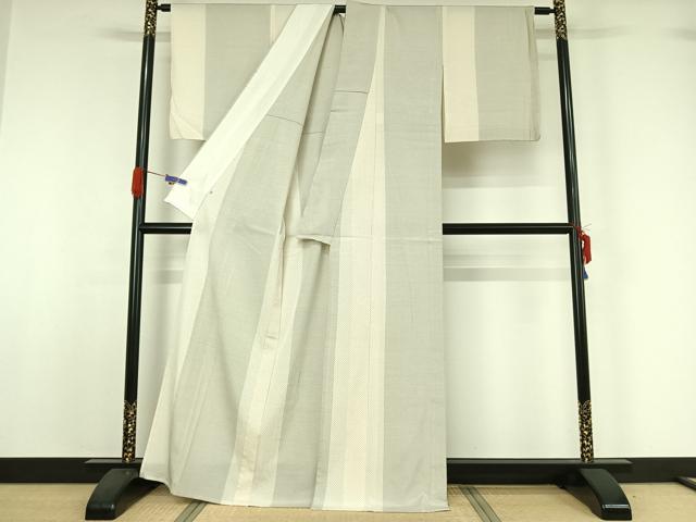 平和屋着物▽本塩沢 単衣 蚊絣 松坂屋扱い 正絹 逸品 AABG5629jhの通販