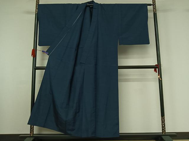 平和屋着物▽男性　紬　単衣　アンサンブル　格子　正絹　逸品　AABG5659jh_1