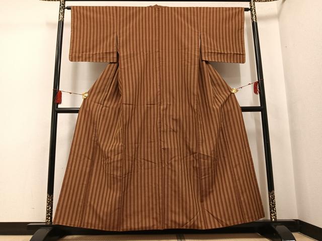 平和屋着物●本場黄八丈　綾織　足高貴　間道　正絹　逸品　AABG5764ph_1