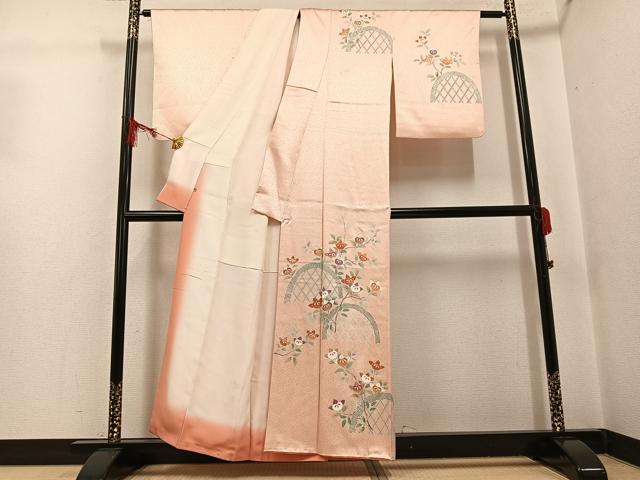 平和屋着物●創業460年・千總　訪問着　橘籬文　金彩　三越扱い　正絹　逸品　AABG5774ph_1