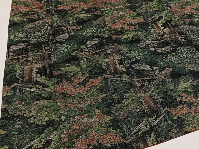平和屋着物●本場大島紬　カタス7マルキ　総絣　風景樹林文　正絹　逸品　AABG5779ph_3
