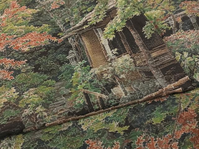 平和屋着物●本場大島紬　カタス7マルキ　総絣　風景樹林文　正絹　逸品　AABG5779ph_4