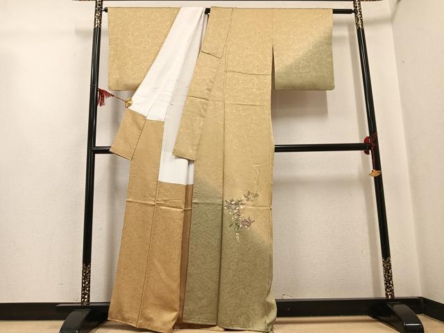 平和屋着物●奥村悟　訪問着　辻が花　刺繍　暈し染め　正絹　逸品　AABG5782ph 平和屋着物○奥村悟 訪問着 辻が花 刺繍 暈し染め 正絹 逸品