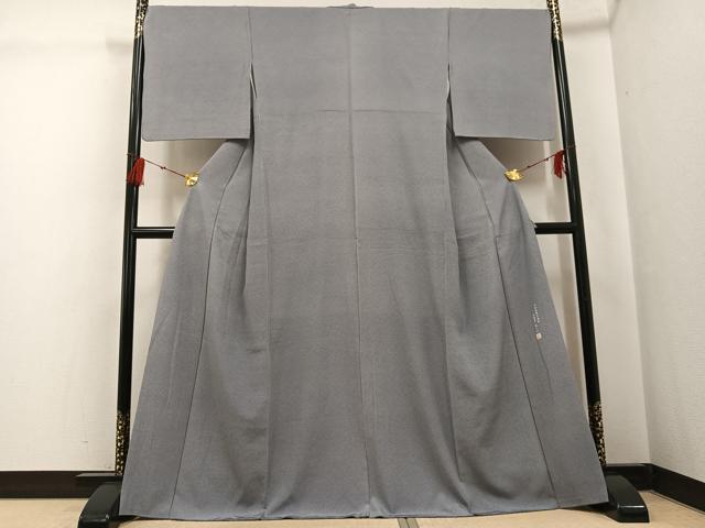 平和屋着物●伝統工芸士　小林義一　江戸小紋　御召十字　正絹　逸品　AABG5787ph 平和屋着物○伝統工芸士 小林義一 江戸小紋 御召十字 正絹 逸品