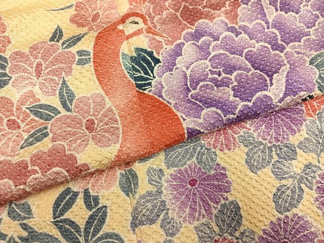 平和屋着物●名門　藤娘きぬたや・総絞り　振袖　孔雀花文　正絹　逸品　AABG5794ph_4