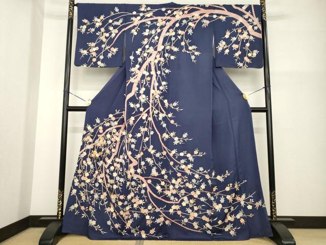 平和屋着物●訪問着　駒刺繍　桜　金彩　正絹　逸品　AABG5808ck