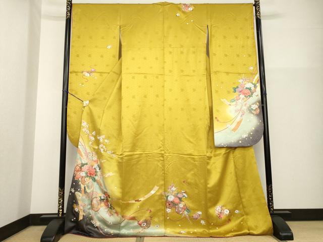 平和屋着物●豪華振袖　花鼓文　暈し染め　ロング丈　正絹　逸品　AABG5811ck 平和屋着物○豪華振袖 花鼓文 暈し染め ロング丈 正絹 逸品 AABG5811ck