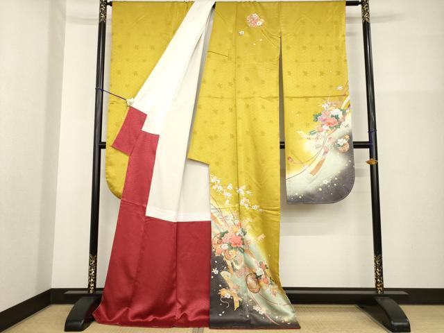 平和屋着物●豪華振袖　花鼓文　暈し染め　ロング丈　正絹　逸品　AABG5811ck 平和屋着物○豪華振袖 花鼓文 暈し染め ロング丈 正絹 逸品 AABG5811ck