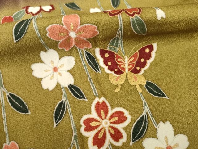 平和屋着物●豪華振袖　駒刺繍　市松花蝶文　暈し染め　金彩　ロング丈　正絹　逸品　AABG5812ck_6