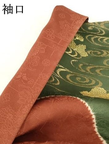 平和屋着物●訪問着　流水花文　寿光織　金糸　正絹　逸品　AABG5818ck_8