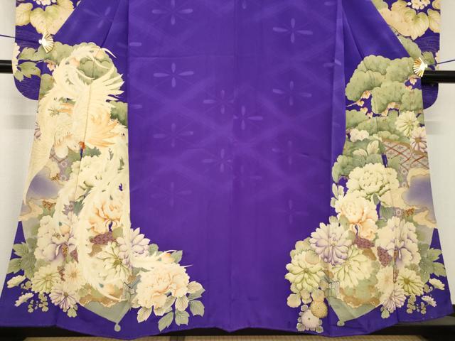 平和屋着物●アンティーク　大正ロマン　小振袖　二尺袖　駒刺繍　中国三大刺繍　相良刺繍　鳳凰花文　正絹　逸品　AABG5826ck_2