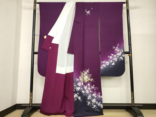 平和屋着物●豪華振袖　花車文　暈し染め　金彩　鈴乃屋扱い　正絹　逸品　AABG5873ck 平和屋着物○豪華振袖 花車文 暈し染め 金彩 鈴乃屋扱い 正絹 逸品