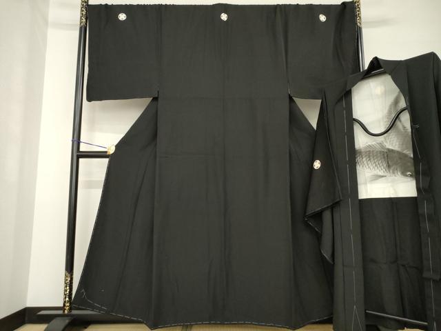 平和屋着物●男性　黒紋付・羽織セット　正絹　逸品　AABG5879ck 46,800円