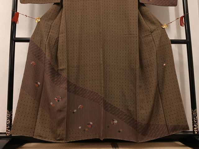 平和屋着物●訪問着　作家物　草花文　正絹　逸品　未使用　AABG6497ph_2