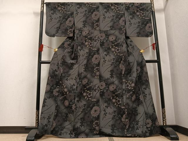 平和屋着物●撫松庵　小紋　草花文　暈し染め　綿　洗える着物　AABG6515ph_1