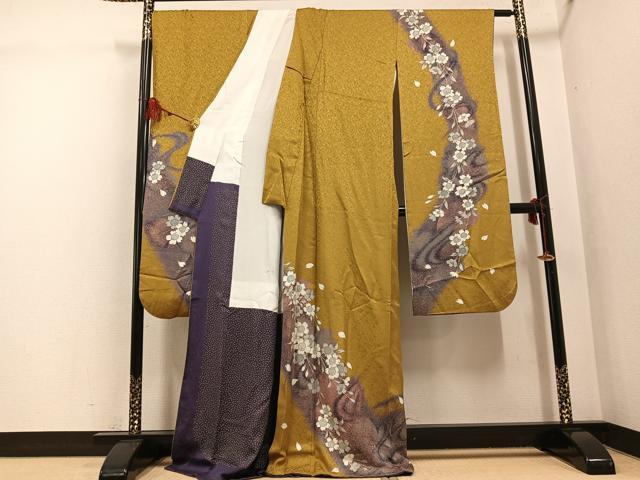 平和屋着物●豪華振袖　女人花文　金彩　正絹　逸品　AABG6537ph_1