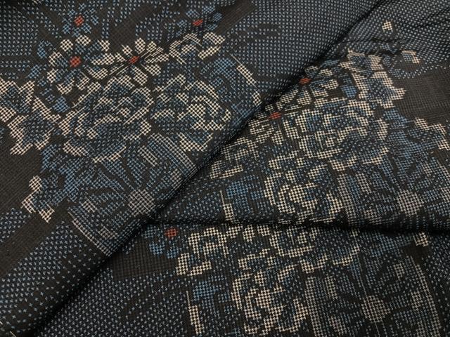 平和屋着物●本場大島紬　一元絣　花車文　正絹　逸品　未使用　AABG6549ph