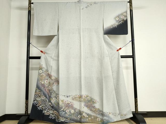 平和屋着物●訪問着　辻が花　暈し染め　金彩　正絹　逸品　AABG6561cs