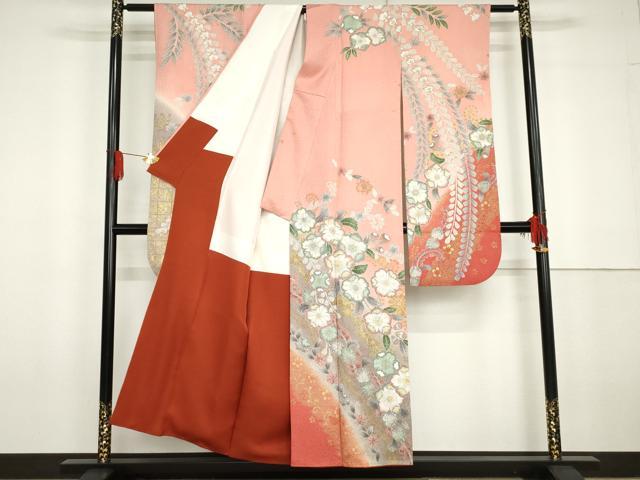 平和屋着物○豪華振袖 辻が花 暈し染め 金彩 銀通し地 正絹 逸品 