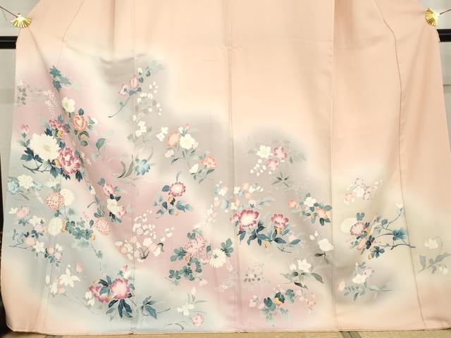 平和屋着物●訪問着　友禅　枝花文　暈し染め　正絹　逸品　AABG6616cs_2