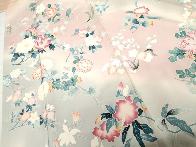 平和屋着物●訪問着　友禅　枝花文　暈し染め　正絹　逸品　AABG6616cs_4