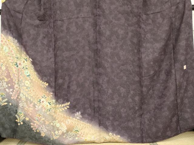 平和屋着物●伝統工芸士　寺谷昇　訪問着　絞り　辻が花　暈し染め　金彩　金通し地　正絹　逸品　AABG6618cs_2