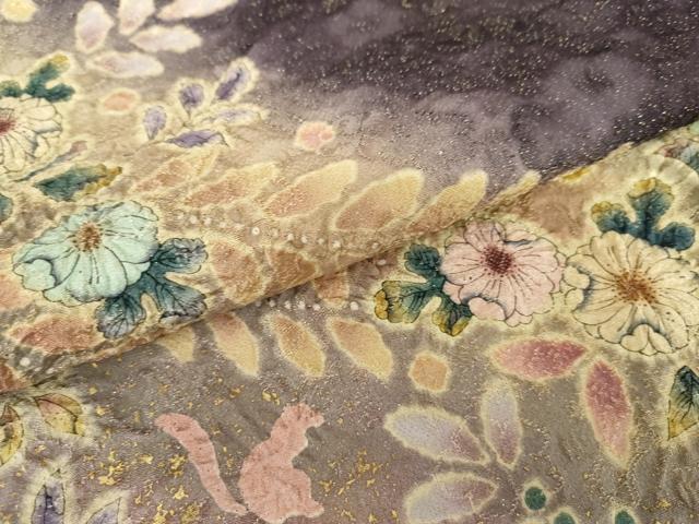 平和屋着物●伝統工芸士　寺谷昇　訪問着　絞り　辻が花　暈し染め　金彩　金通し地　正絹　逸品　AABG6618cs_4